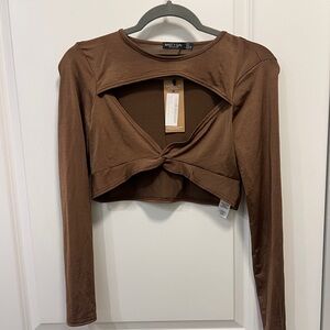 Nastygal brown crop top